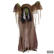 Gothic Plastic 1 Haunted Hill Farm Talking Hunchback Witch Halloween Animatronic picture
