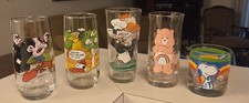 VINTAGE 1970s & 1980s FAST FOOD SODA PEANUTS PROMO COLLECTOR GLASSES LOT picture