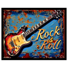 Rock  and Rol1 Retro Vinyl Decals Sticker Sign  Vintage Replica 4 Sizes picture