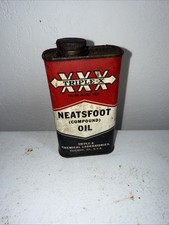 Vintage Triple X XXX Neatsfoot Compound Oil METAL Tin Can EMPTY 68 CENTS NEW picture