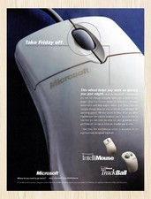1999 Microsoft IntelliMouse TrackBall Original Advertisement v1 picture