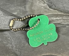 Vintage Nevada Club Las Vegas, Nevada Green Shamrock Plastic Keychain picture