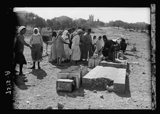 Photo:Jerusalem Palestine 1930s Crowds at Water Stand in Cityscape picture