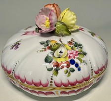 Herend Porcelain Queen Victoria Floral Candy Dish W Lid Hand Painted Fruit #6170 picture