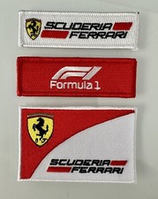 SCUDERIA FERRARI 3 Pack F1 RACING  Ferrari Red Iron-on PATCH 3” H X 3” L picture
