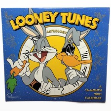 Vintage 2001 Looney Tunes Astrology Wall Calendar Bugs Bunny Taz Sylvester Rare picture