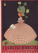 Rare Advertising Vintage BURSARI SECRETO D'AMORE 1950 c. Parma Cardboard picture