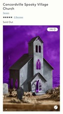 New Anthropologie Concordville Spooky Village Church Halloween Terrain Metal picture
