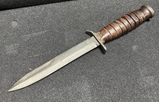 WWII US M3 Utica Trench Knife Ordnance Flaming Bomb Pommel Stamped Fighting Ww2 picture