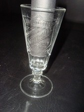 Circa 1910 Christian Moerlein V-Shaped Embossed Stemware Glass, Cincinnati, Ohio picture