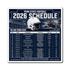 Penn State NCAA Football 2026 Schedule Magnet Refrigerator Schedule picture
