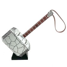Summon the Thunder Lighted Thor Mjolnir Replica with Stand and Leather Handle picture
