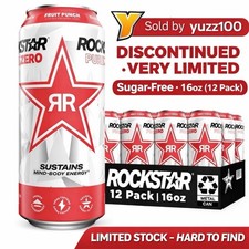 Rare Rockstar Pure Zero Fruit Punch 16oz 12Pack Sugar-Free – Almost Gone picture
