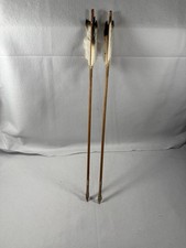 Handmade Arrows Plains Native American Lot Set of 2 Stone Tipped picture
