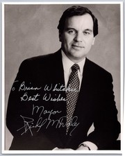 Richard M. Daley Hand Signed 8 x 10 Black & White Photo picture