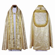 New Metallic Gold Cope & Stole Set, Capa Pluvial, Chape, Far Fronte picture