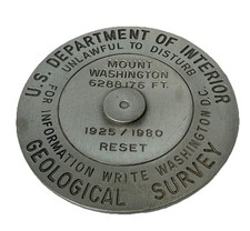 GEOSITU MOUNT WASHINGTON 3.25in pewter USGS BENCH MARK PAPERWEIGHT picture