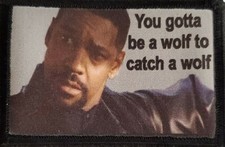 Training Day You Gotta Be A Wolf Morale Patch  Tactical Military Army Badge  picture