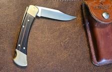 Vintage Buck 110 Folding Hunter Knife With Leather Case picture