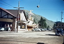 Orig 1951 Slide Cowboy Bar Jackson Hole Wyoming Vintage Cars Kodachrome B115 picture