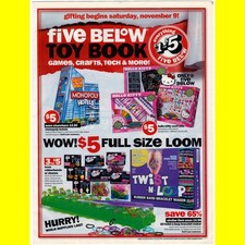 FIVE BELOW Toy Book 2013 Ad Catalog flyer Hello Kitty Newspapers Don't Print picture