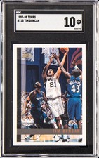1997-98 TOPPS #115 TIM DUNCAN ROOKIE RC SGC 10 GM picture
