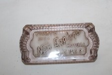 RARE Advertising 1835 New England Mutual Life Insurance Glass Paperweight picture