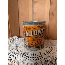 RETRO Vintage HALLOWEEN Candy Rusty Upcycled Pint Tin picture