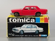 Vintage TOMY Tomica 55 Toyota Crown 2800 Royal Saloon / Japan / Very Rare Red picture