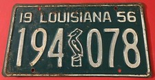 Vintage 1956 Louisiana License Plate 194 078 Pelican picture