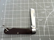 Vintage KUTMASTER UTICA USA Brown Delrin Sheepsfoot Blade Lineman Bail Knife picture