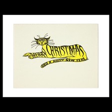 Edward Gorey - Christmas Card with Tiger (1945-2000) Art Card Print picture