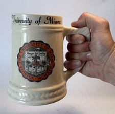 Vintage University of Miami Beer Stein Mug Imperial Ceramic Crest Florida picture