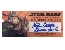 Star Wars STEPHEN COSTANTINO GAMORREAN GUARD RETURN OF THE JEDI 3X7 Auto PLAQUE picture