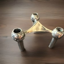 Stoff Nagel Orion Modular Stackable Candle Holder Midcentury chrome MCM Germany  picture
