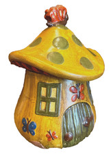VTG Lefton Hand-painted Mushroom House Cookie Jar. Made in Italy. Delightful picture