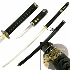 Black Warrior Orchid Katana Sword come with Hidden Tanto Dagger picture