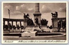Budapest Millennium Memorial Postcard with Tomb of Unknown Soldier 1931 picture