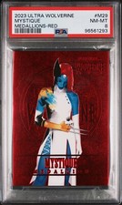 2023 Fleer Ultra Wolverine Mystique Red Medallion Ruby /50 PSA 8 POP 1 picture