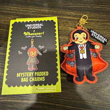 Universal Studios Dracula Mystery Padded Fabric Bag Charm Keychain Trigger Clip picture