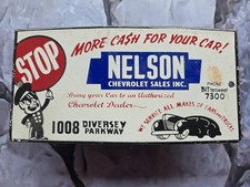 VINTAGE NELSON CHEVROLET SALES INC PORCELAIN SIGN GAS OIL TRUCK 10