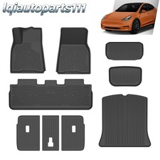 For 2020-2024 21 Tesla Model Y 5 Seats TPE Floor Mats Cargo Liner Backrest Mat picture