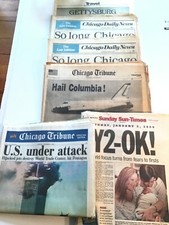 Chicago Newspapers  9/11,  Hail Columbia,  Y2K, So Long Chicago Final Issue picture
