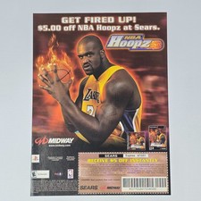 NBA Hoopz PlayStation 1 2 PS1 PS2 Shaq Fired Up Print Ad/Poster Promo Art picture