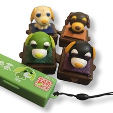 Vintage Y2K Ocha-Ken Tea Dog Stamp Figurine Lot Ryoku Chai Ron Earl Mascot picture