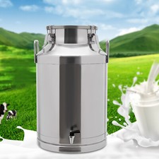 ?60L Stainless Steel Milk Can 15.85Gal Milk Bucket Tabletop Milk Jug w/ Faucet picture