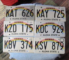 Expired KAUAI HAWAII License Plate Tag LOT  X6 Issued 1994 2006 2008 2009 2012 picture