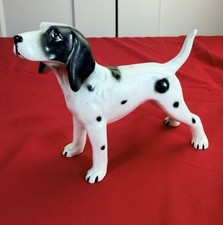 Vtg Japan Porcelain English Pointer Hunting Dog Figurine Black White 5.5” picture