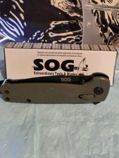 SOG Terminus XR Limited Series Cryo D2 Folding Pocket Knife, Dark Green, NEW picture
