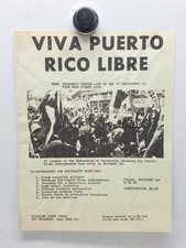Vintage 1968 VIVA PUERTO RICO LIBRE Political Flyer Militant Labor Forum SDS Art picture